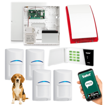 SYSTEM ALARMOWY SATEL MICRA GSM/GPRS 4 CZUJKI BOSCH PET KLAWIATURA SYRENA