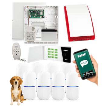 SYSTEM ALARMOWY SATEL MICRA GSM/GPRS 8 CZUJEK MPD-310 PET KLAWIATURA PILOT MPT-350 SYRENA