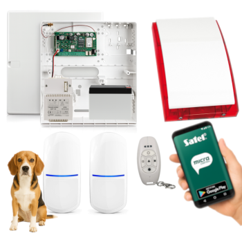 SYSTEM ALARMOWY SATEL MICRA GSM/GPRS 2 CZUJKI MPD-310 PET PILOT MPT-350 SYRENA