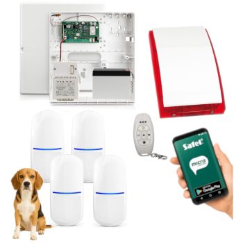 SYSTEM ALARMOWY SATEL MICRA GSM/GPRS 4 CZUJKI MPD-310 PET PILOT MPT-350 SYRENA