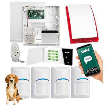 SYSTEM ALARMOWY SATEL MICRA GSM/GPRS 4 CZUJKI BOSCH PET KLAWIATURA PILOT SYRENA