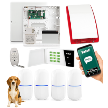 SYSTEM ALARMOWY SATEL MICRA GSM/GPRS 4 CZUJKI MPD-310 PET KLAWIATURA PILOT MPT-350 SYRENA