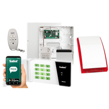 SYSTEM ALARMOWY SATEL MICRA GSM/GPRS + KLAWIATURA MKP-300 + MPT-350 + SYRENA SP-4001 R + AKUMULATOR