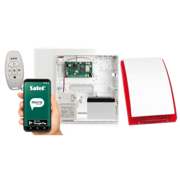 SYSTEM ALARMOWY SATEL MICRA GSM/GPRS + AKUMULATOR + PILOT MPT-350 + SYRENA  SP-4001 R