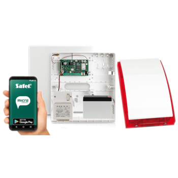 SYSTEM ALARMOWY SATEL MICRA GSM/GPRS + SYRENA SP-4001 R + AKUMULATOR