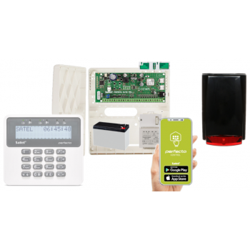 ZESTAW ALARMOWY SATEL PERFECTA 16 SET-A + PRF-LCD SYRENA CZARNA