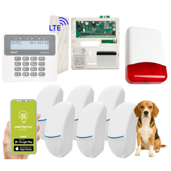 ZESTAW ALARMOWY SATEL PERFECTA 16 LTE + PERFECTA-RF + 6x Bingo Plus (15 kg PET) + PRF-LCD + TI700 OPCJA BEZPRZEWODOWA