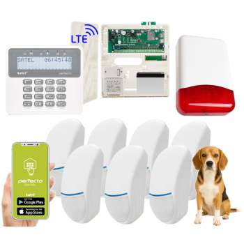 ZESTAW ALARMOWY SATEL PERFECTA 16 LTE + PERFECTA-RF + 7x Bingo Plus (15 kg PET) + PRF-LCD + TI700 OPCJA BEZPRZEWODOWA