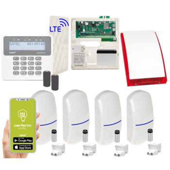 ZESTAW ALARMOWY SATEL PERFECTA 16 LTE + PERFECTA-RF + 4 CZUJKI MPD-310 + PRF-LCD-WRL + SP-4001R