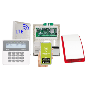 ZESTAW SATEL PERFECTA 32 LTE + PRF-LCD + SP-4001 R + OPU-3P + 7Ah