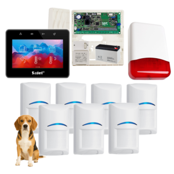ZESTAW ALARMOWY SATEL VERSA 10 + PANEL DOTYKOWY INT-TSG2R-B + 7 CZUJEK BOSCH PET 20kg + SYRENA TI700