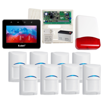 ZESTAW ALARMOWY SATEL VERSA 10 + PANEL DOTYKOWY INT-TSG2R-W + 8 CZUJEK BOSCH + SYRENA TI700