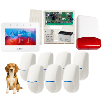 SYSTEM ALARMOWY SATEL VERSA 10 + 7 CZUJEK BINGO Plus PET 15kg + PANEL DOTYKOWY TSG2R-W