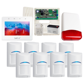 ZESTAW ALARMOWY SATEL VERSA 10 + PANEL DOTYKOWY INT-TSG2R-W + 8 CZUJEK BOSCH + SYRENA TI700
