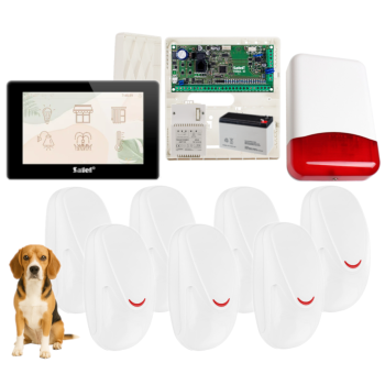 ZESTAW ALARMOWY SATEL VERSA 10 + PANEL 7" INT-TSH2R-B + 7 CZUJEK SMILE 21/P 15kg + SYRENA TI700