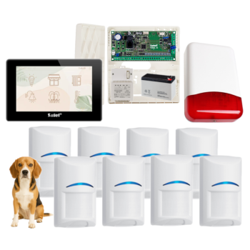 ZESTAW ALARMOWY SATEL VERSA 10 + PANEL 7" INT-TSH2R-B + 8 CZUJEK Bosch BPR2-WP12 PET 20kg + SYRENA TI700