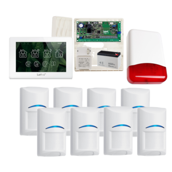 ZESTAW ALARMOWY SATEL VERSA 10 + PANEL 7" INT-TSH2R-W + 8 CZUJEK Bosch BPR2-W12 + SYRENA TI700