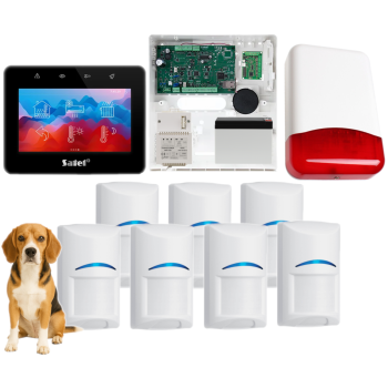 SYSTEM ALARMOWY SATEL VERSA IP + 7 CZUJEK BOSCH PET 20kg + PANEL DOTYKOWY INT-TSG2R-B + SYRENA TI700