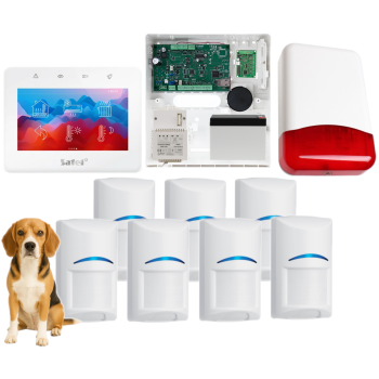 SYSTEM ALARMOWY SATEL VERSA IP + 7 CZUJEK BOSCH PET 20kg + PANEL DOTYKOWY INT-TSG2R-W + SYRENA TI700