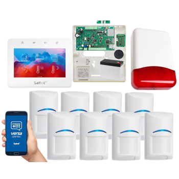 SYSTEM ALARMOWY SATEL VERSA Plus LTE INT-TSG2R-W + 8 CZUJEK BOSCH + SYRENA TI700