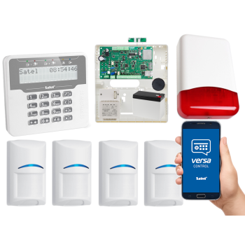 SYSTEM ALARMOWY SATEL VERSA Plus LTE LCDM-WH 4 CZUJKI BOSCH SYRENA TI700