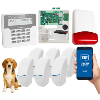 SYSTEM ALARMOWY SATEL VERSA Plus LTE LCDM-WH 6 CZUJEK Bingo Plus SYRENA TI700