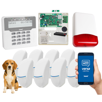 SYSTEM ALARMOWY SATEL VERSA Plus LTE LCDM-WH 8 CZUJEK Bingo Plus SYRENA TI700