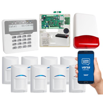SYSTEM ALARMOWY SATEL VERSA Plus LTE LCDM-WH 8 CZUJEK BOSCH SYRENA TI700