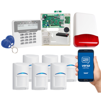SYSTEM ALARMOWY SATEL VERSA Plus LTE LCDR-WH 6 CZUJEK BOSCH SYRENA TI700