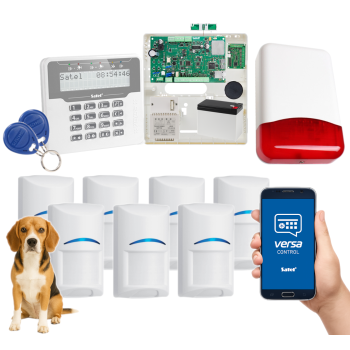 SYSTEM ALARMOWY SATEL VERSA Plus LTE LCDR-WH 7 CZUJEK BOSCH Pet 20kg SYRENA TI700