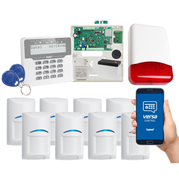 SYSTEM ALARMOWY SATEL VERSA Plus LTE LCDR-WH 8 CZUJEK BOSCH SYRENA TI700