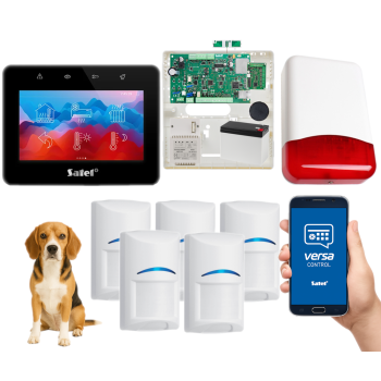 SYSTEM ALARMOWY SATEL VERSA Plus LTE TSG2-B 5 CZUJEK BOSCH Pet 20kg SYRENA TI700
