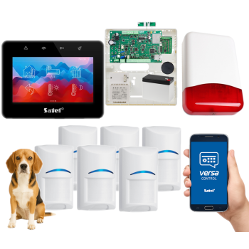 SYSTEM ALARMOWY SATEL VERSA Plus LTE TSG2-B 6 CZUJEK BOSCH Pet 20kg SYRENA TI700