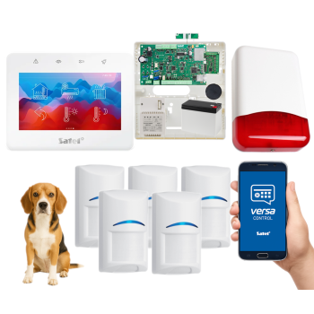 SYSTEM ALARMOWY SATEL VERSA Plus LTE TSG2-W 5 CZUJEK BOSCH Pet 20kg SYRENA TI700
