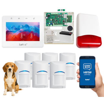 SYSTEM ALARMOWY SATEL VERSA Plus LTE TSG2-W 6 CZUJEK BOSCH Pet 20kg SYRENA TI700