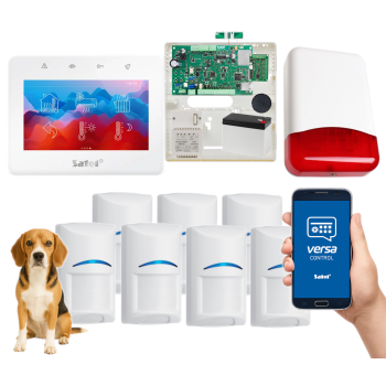 SYSTEM ALARMOWY SATEL VERSA Plus LTE TSG2-W 7 CZUJEK BOSCH Pet 20kg SYRENA TI700