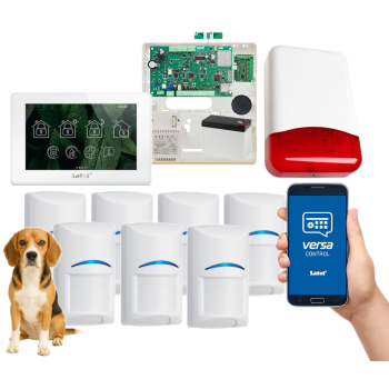 SYSTEM ALARMOWY SATEL VERSA Plus LTE INT-TSH2R-W 7 CZUJEK BOSCH Pet 20kg SYRENA TI700