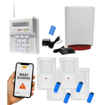 ZESTAW BEZPRZEWODOWY ELMES CB32GB + 4 CZUJKI PTX50 + SYGNALIZATOR WSS GSM