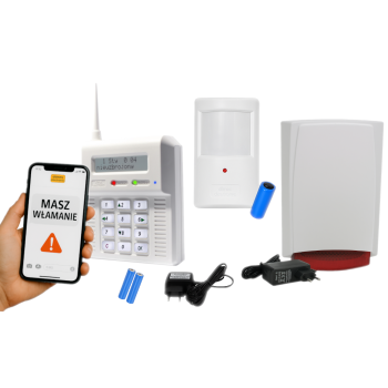ZESTAW BEZPRZEWODOWY ELMES CB32GB + CZUJKA PTX50 + SYGNALIZATOR WSS GSM