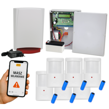 ZESTAW BEZPRZEWODOWY ELMES CBP32S + 6 CZUJEK PTX50 + SYGNALIZATOR WSS