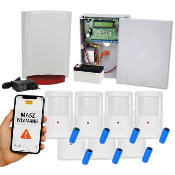 ZESTAW BEZPRZEWODOWY ELMES CBP32S + 7 CZUJEK PTX50 + SYGNALIZATOR WSS