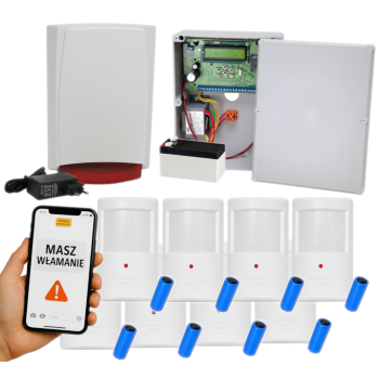 ZESTAW BEZPRZEWODOWY ELMES CBP32S + 8 CZUJEK PTX50 + SYGNALIZATOR WSS