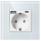 GNIAZDO POJEDYNCZE PODTYNKOWE 2x USB ORNO OR-AE-13308(GS)/W max. 20W 2P+Z SCHUKO IP20