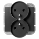 GNIAZDO PODWÓJNE PODTYNKOWE ONYX ORNO OR-OE-7506/B 2x2P+Z 16A IP20 10szt