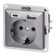 GNIAZDO POJEDYNCZE PODTYNKOWE PEARL Z ŁADOWARKĄ 2xUSB ORNO OR-OE-7705(GS)/USBAC/A IP20 5szt