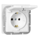 GNIAZDO POJEDYNCZE PODTYNKOWE Z KLAPKĄ PEARL ORNO OR-OE-7705(GS)/WW SCHUKO IP20 BRYZGOSZCZELNE 10szt