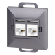GNIAZDO PODWÓJNE 2xRJ45 CAT. 5 PODTYNKOWE PEARL ORNO OR-OE-7715/2/A IP20