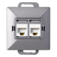 GNIAZDO PODWÓJNE 2xRJ45 CAT. 5 PODTYNKOWE PEARL ORNO OR-OE-7715/2/A IP20