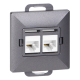 GNIAZDO PODWÓJNE 2xRJ45 CAT. 5 PODTYNKOWE PEARL ORNO OR-OE-7715/2/A IP20