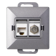 GNIAZDO POJEDYNCZE TYPU F + 1x RJ45 PODTYNKOWE PEARL ORNO OR-OE-7718/A IP20